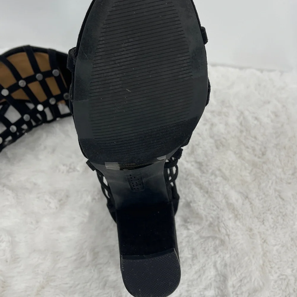 Report Black Caged Heels with Silver Accents WOMENS SIZE 8